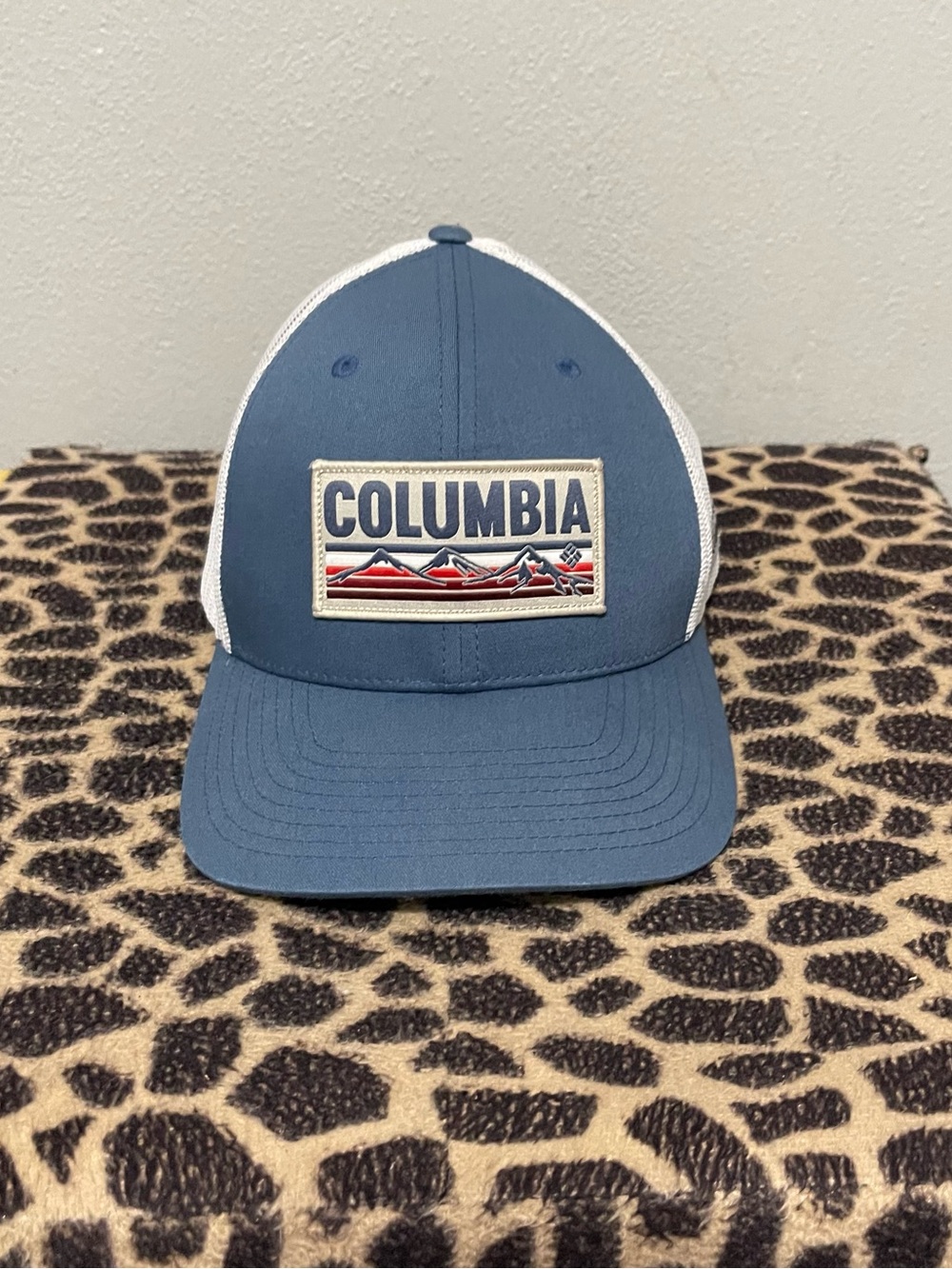 Columbia Mesh Snapback Trucker Hat Outdoor Casual Blue Mens OS